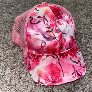 Support Cure Pink Floral Ribbon Trucker Hat Baseball‎ Cap Womens